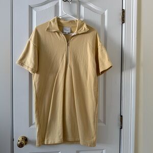Reformation Butter Yellow Quarter Zip Dress